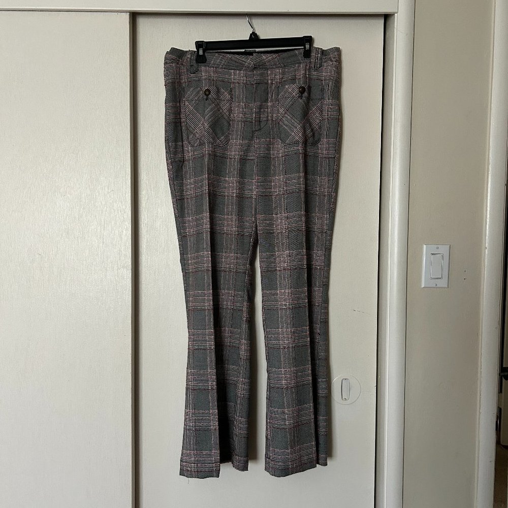 Free People Plaid Boot Cut Paints size 12